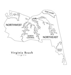 Modern City Map - Virginia Beach Va City