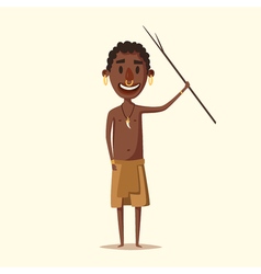 African Man Indigenous South American Cartoon