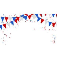 Banner With Garland Of Flags And Confetti