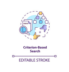 Criterion Based Search Concept Icon