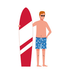 Man Wearing Beach Suit In Surfboard Character