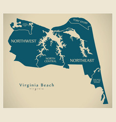 Modern City Map - Virginia Beach Va City