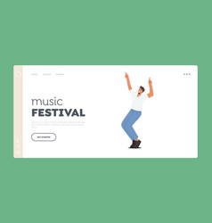 Music Festival Landing Page Template Young Man