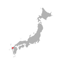 Saga Prefecture Highlighted On The Map Of Japan