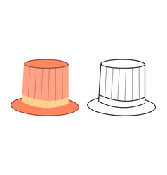 Top Hat Flat Color And Black White