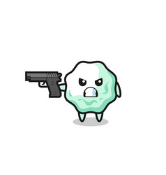 Cute Chewing Gum Character Shoot With A Gun