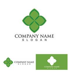 Eco Energy Logo With Leaf Symbol Green Color