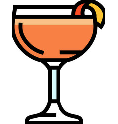 Glass Drink Sidecar Cocktail Color Icon