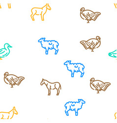 Pet Domestic Farm And Sea Aqua Icons Set