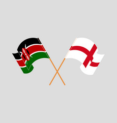 Crossed And Waving Flags Of Kenya And England