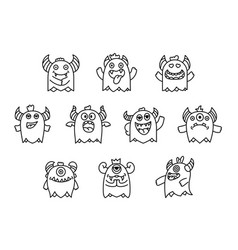 Cute Kawaii Monster Coloring Page Cartoon Scary