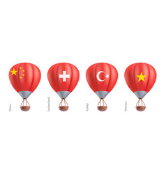 Hot Air Balloons With National Flag Of China