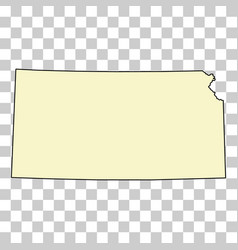 Kansas Map Shape United States Of America Flat