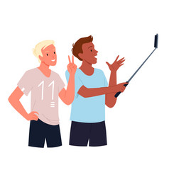 Male Characters Making Selfie Photo With Stick