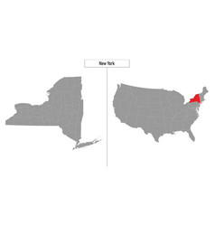 Map Of New York State Of United States And