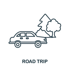 Road Trip Line Icon Monochrome Simple