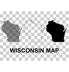 Set Of Wisconsin Map Shape United States