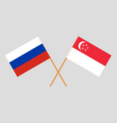 Singaporean And Russian Flags