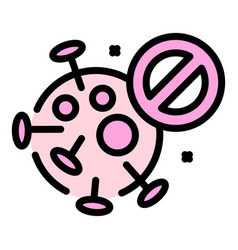 Rejected Covid Virus Icon Flat