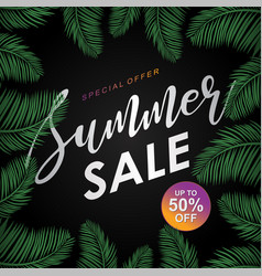 Summer Sale Banner Template With Coconut Leaves