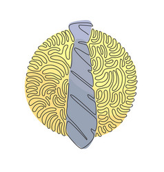 Continuous One Line Drawing Striped Tie Icon