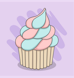 Cute Cupcake With Whipcream Topping