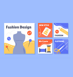 Fashion Clothing Design Posters Set