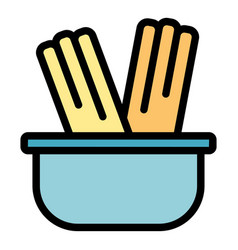 Biscuit Churro Icon Flat