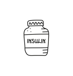 Doodle Outline Insuline Bottle Icon