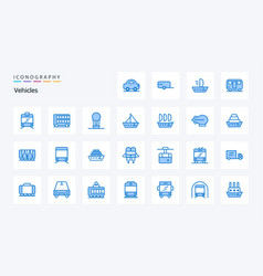 25 Vehicles Blue Icon Pack