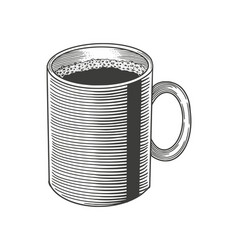 A Mug Of Coffee Hand Drawing Vintage Engraving St