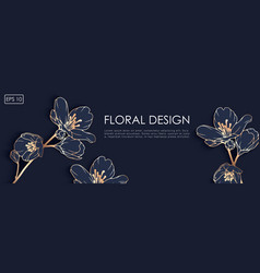 Luxury Dark Blue Floral Design