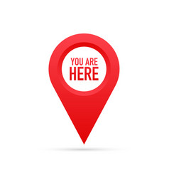 Red You Are Here Location Pointer Pin Stock