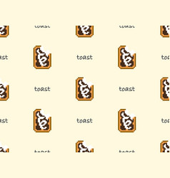 Toast Cartoon Character Seamless Pattern