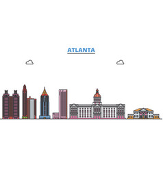 United States Atlanta Line Cityscape Flat