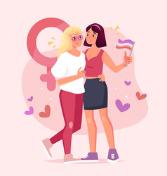 Flat Design Lesbian Couple