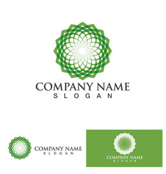 Eco Energy Logo With Leaf Symbol Green Color