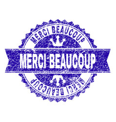 Grunge Textured Merci Beaucoup Stamp Seal