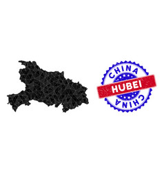 Hubei Province Map Triangle Mesh And Grunge