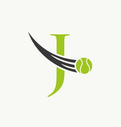 Letter J Tennis Logo Design Template Tennis Sport