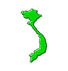 Simple Outline Map Of Vietnam Stylized Line Design