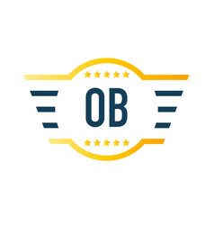 Initial Letter Ob Wing Logo Design Template