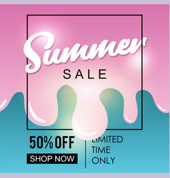 Summer Sale Banner Template With Liquid Ice Cream