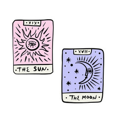 Sun And The Moon Tarot Logo Or Label Magic