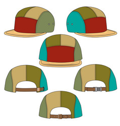 Blank 5-panel Hat Fashion Template Set Mockup Tech