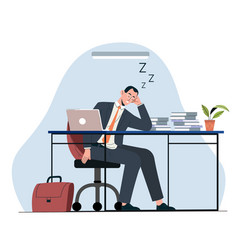 Businessman Sleeps At Work