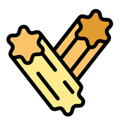 Churro Food Icon Flat