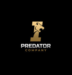 Letter I Tiger Predator Logo Design