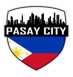 Pasay City Skyline Silhouette Philippines Flag