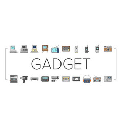 Retro Gadget Technology Device Icons Set